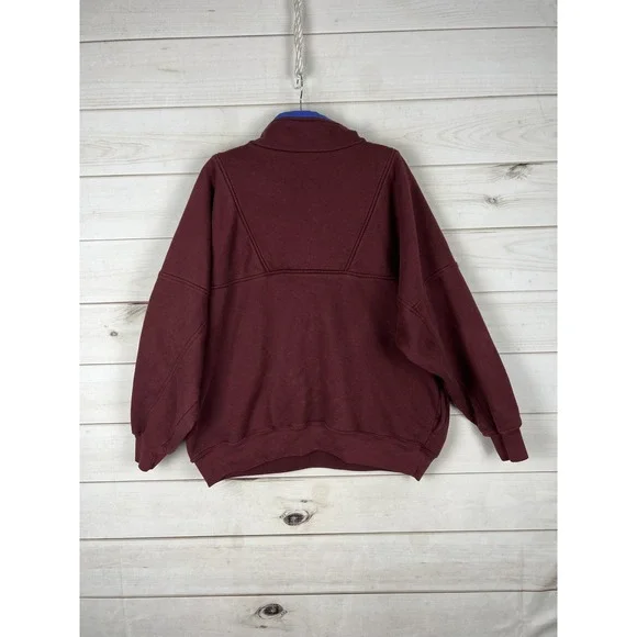 Vintage Steamboat BAC Sweatshirt Mens Large Red Ski 1/4 Zip Snap Fleece 90s - Picture 2 of 11